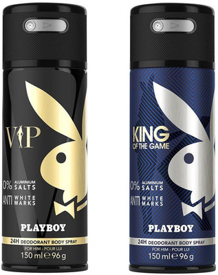 

Playboy VIP+King Deodorant Spray - For Men(300 ml, Pack of 2)