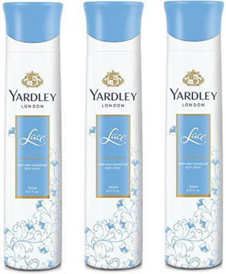 

Yardley London lace women PACK OF 3 Body Spray - For Women(450 ml)