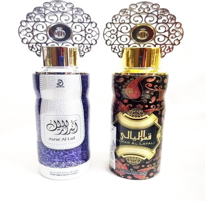 

ARABIYAT ASRAR AL LAIL AND QAMAR AL LAYALI Perfume Body Spray - For Men & Women(400 ml, Pack of 2)