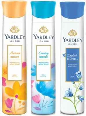 

Yardley London 3 deodorant Body Spray - For Women(450 ml)