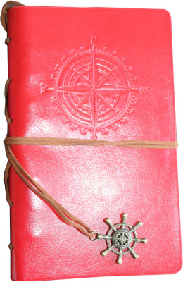 GOONJ CREATIONS Handcrafted Vintage PU Leather Diary A5 Diary Unruled 192 Pages(Red)
