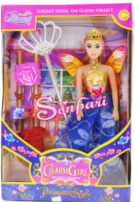 

Planet of Toys Beautiful Charm Girl Doll For Kids, Children(Gold, Blue)