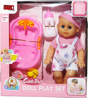 

Stylo New Born Doll & the Doll Bath Set for the Kids Role Play Activities(Multicolor, Pink)