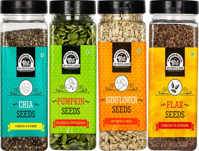 

Wonderland Chia Seeds, Pumpkin Seeds, Sunflower Seeds, Brown Flax Seeds(800 g, Pack of 4)