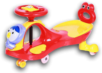 

Baybee Kids Twist and Swing Cartoon Face Free Wheel Magic Car with Music | Push Car Ride on Toy Suitable Kids for 3 to 8 Years -Red Car Non Battery Operated Ride On(Red)