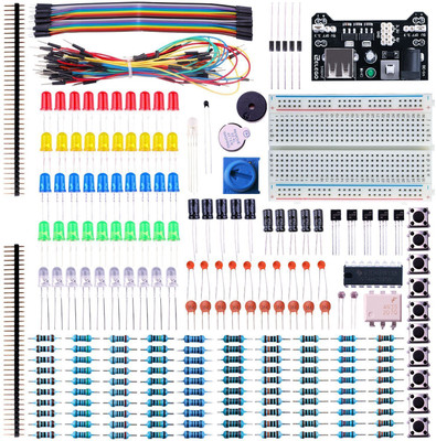 

REES52 Electronic Fun Kit Bundle with Breadboard Cable Resistor, Capacitor, LED, Potentiometer (235 Items) Electronic Components Electronic Hobby Kit