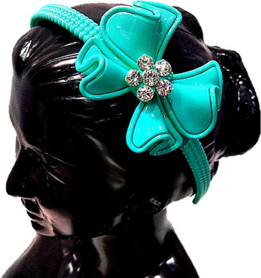 

Proplady Partywear Stylish Rhinestone Stud Bow Hair Band for Girls & Women|Wedding Hair Accessories|Designer Hair Band(Turquoise)