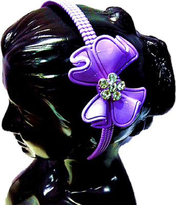 

Proplady Partywear Stylish Rhinestone Stud Bow Hair Band for Girls & Women|Wedding Hair Accessories|Designer Hair Band(Purple)