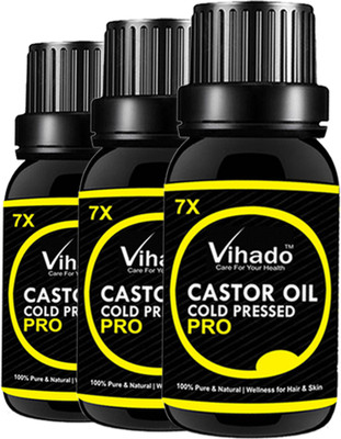 

VIHADO Cold pressed castor oil Hair Oil 7x Pro (10 ml) (Pack of 3) Hair Oil(10 ml)