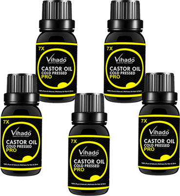 

VIHADO Cold pressed castor oil Hair Oil 7x Pro (10 ml) (Pack of 5) Hair Oil(10 ml)