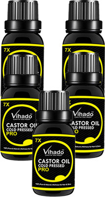 VIHADO Cold pressed castor oil Hair Oil 7x Pro (10 ml) (Pack of 5) Hair Oil(10 ml)
