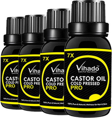 

VIHADO Cold Pressed Castor Oil For Hair and Skin Hair Oil 7x Pro (10 ml) (Pack of 4) Hair Oil(10 ml)
