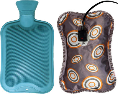 

CRETO Super Premium Deluxe Electric Heating Pad With Gel 2 Pack of Electric Hot water bag and Non Electric Hot Water Bottle 1 L Hot Water Bag(Multicolor)