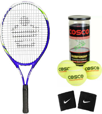

Cosco Drive 26 (Junior Size - 26 Inch) (Age Group - 10 to 12 Years) Tennis Racquet (Color on Availability) with Tennis Ball " Championship " 2 Band ( Color on Availability) Tennis Kit