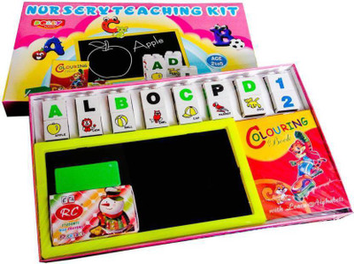 

skyler Kids Nursery Teaching Kit with Blocks, Slate, Wax Crayons & Colouring Book(Multicolor)