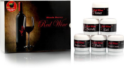 

Adidev Herbals Herbal Instant Glow Black Berry Red Wine Facial Kit(Pack of 6)