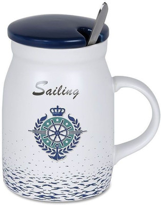 

Cosmosgalaxy Sailor Wheel Ceramic, Stainless Steel Mug(300 ml), White