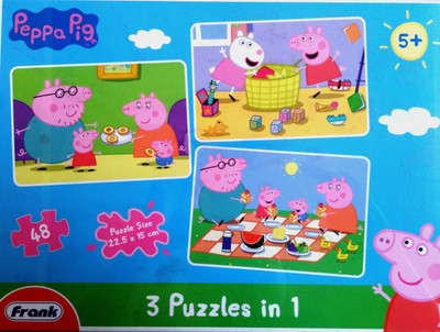 

Frank 3 In 1 Peppa Pig Puzzle Blue - 48 Pieces(48 Pieces)
