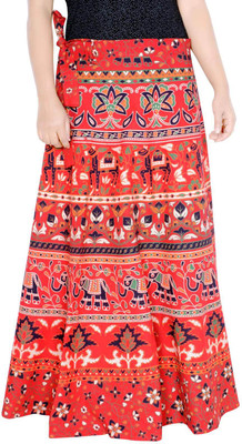 Sttoffa S Animal Print Women Wrap Around Red Skirt