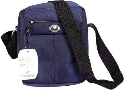 

Young Men & Women Casual Blue Nylon Sling Bag