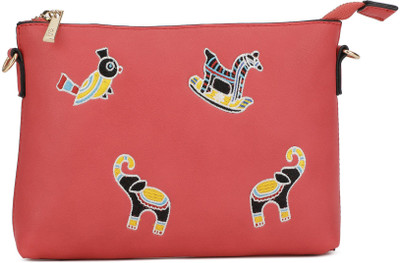 

Global Desi Women Casual Pink PU Sling Bag