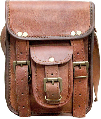 

RSN Boys & Girls Casual Brown Genuine Leather Sling Bag