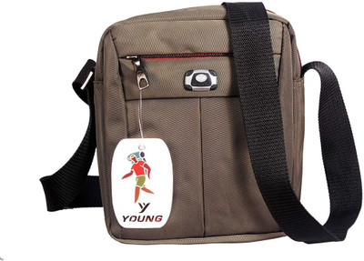 

Young Men & Women Casual Brown Nylon Sling Bag