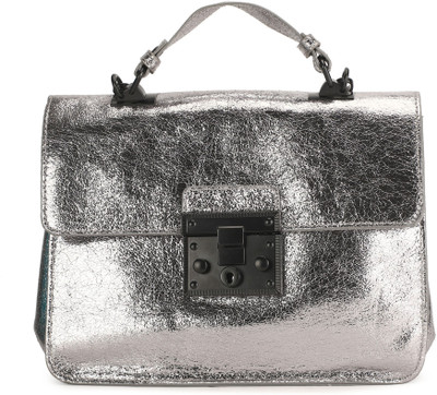 

Steve Madden Women Evening/Party Silver Genuine Leather Sling Bag