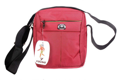 

Young Men & Women Casual Maroon Nylon Sling Bag