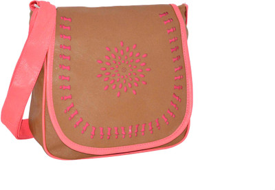 

minaar Women Evening/Party Brown, Pink PU Sling Bag
