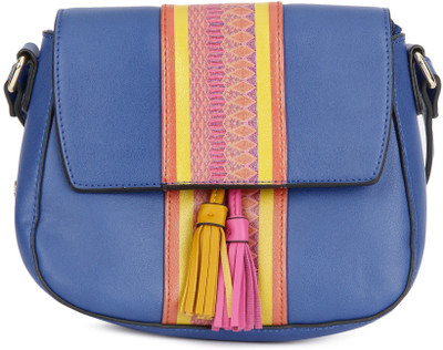 

Global Desi Women Casual Blue PU Sling Bag