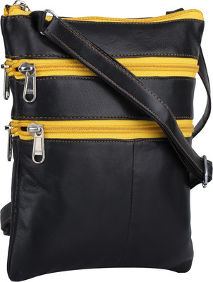 

K London Women Casual Black Genuine Leather Sling Bag