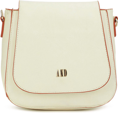 

AND Women Casual Beige PU Sling Bag