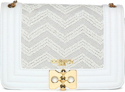 

Carlton London Women Casual White Genuine Leather Sling Bag