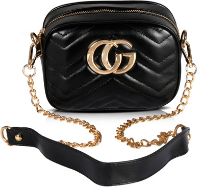 

Bonito Women Casual Black Leatherette Sling Bag