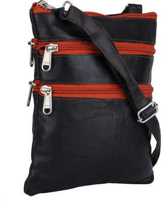 

K London Women Casual Black Genuine Leather Sling Bag