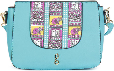 Global Desi Women Casual Blue PU Sling Bag