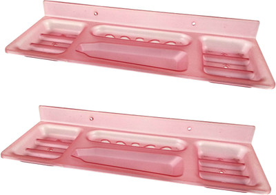 

RoyaL Indian Craft Set of 2 Unbreakable Rust Resistant 13 Inch Pink Color Soap Case With 6 Month Warranty(Pink)