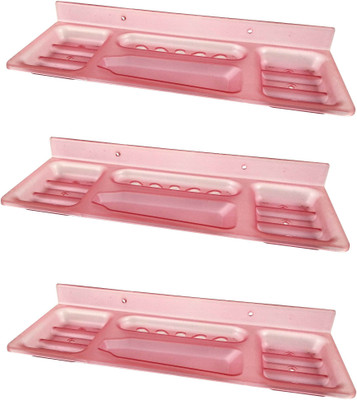 

RoyaL Indian Craft Set of 3 Unbreakable Rust Resistant 13 Inch Pink Color Soap Case With 6 Month Warranty(Pink)