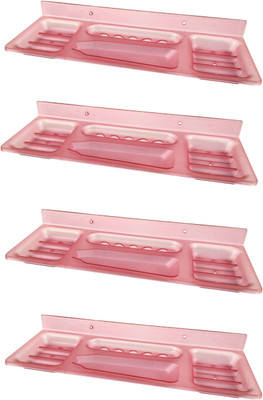 

RoyaL Indian Craft Set of 4 Unbreakable Rust Resistant 13 Inch Pink Color Soap Case With 6 Month Warranty(Pink)