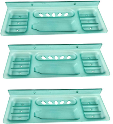 

RoyaL Indian Craft Set of 3 Unbreakable Rust Resistant 13 Inch Green Color Soap Case With 6 Month Warranty(Green)