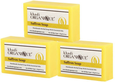 

Khadi organique Handmade soap Saffron(450 g, Pack of 3)