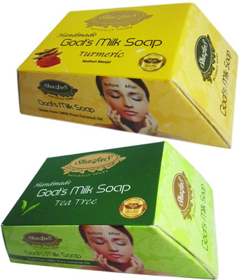 

ShazfaS Goat's Milk Soap Combo (Turmeric Soap and Tea Tree Soap)(1 g, Pack of 2)