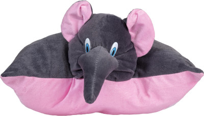 

ARD ENTERPRISE Soft stuffed Elephant Black -Pink Color Pillow for kids - 16 inch(Black)