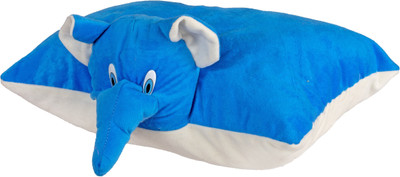 

ARD ENTERPRISE Soft stuffed Elephant Blue -White Color Pillow for kids - 16 inch(Blue)