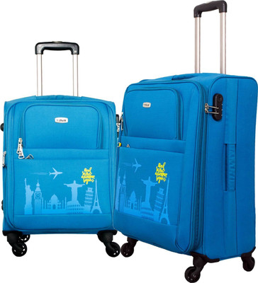 

Timus SALSA Ocean Blue 55 & 65 CM 4 Wheel Trolley Suitcase For Travel Set of 2 (Check-in Luggage) Expandable Check-in Luggage -  inch(Blue