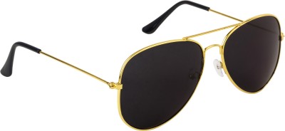 NuVew Aviator Sunglasses(For Men & Women, Black)