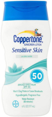 

Coppertone Sensitive Skin SPF 50 Lotion, 6 Fluid Ounce - SPF 50 PA+(177 ml)