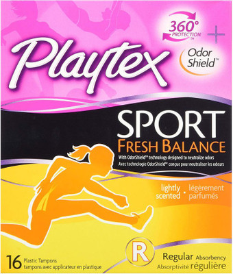 

Playtex Sport Fresh Balance Tampons with Odor Shield Technology, Regular, Scented - 16 Count Tampons(Pack of 16)