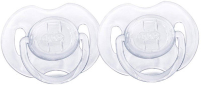 

Philips Avent Translucent Orthodontic Infant Pacifier, Clear, 0-6 Months, 2 Count Natural rubber(Colors May Vary)
